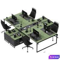 Office Set 001 3D Model Corona