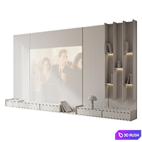 TV Wall Minimalism 3D Model Corona