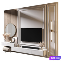 TV Wall | Set 1090 3D Model Vray, Corona