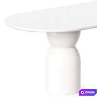 Olive Dining Table Oval 240 White 3D Model Corona