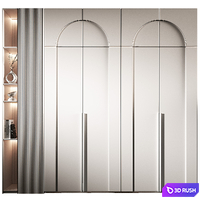 Cabinet furniture. Minimal White Modern Wardrobe set 6 3D Model Vray, Corona