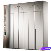 Cabinet furniture. Minimal White Modern Wardrobe set 6 3D Model Vray, Corona