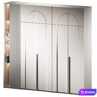 Cabinet furniture. Minimal White Modern Wardrobe set 6 3D Model Vray, Corona
