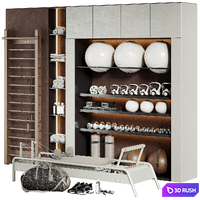 A Rack with Gym Equipment 01 3D Model Vray, Corona