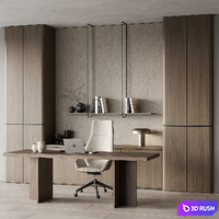 Workplace 16 3D Model Vray, Corona