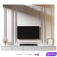 TV Wall | Set 1095 3D Model Vray, Corona