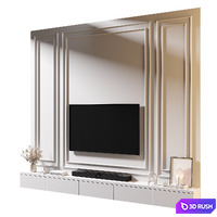TV Wall | Set 1095 3D Model Vray, Corona
