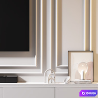 TV Wall | Set 1095 3D Model Vray, Corona