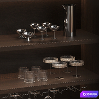 Hidden Cabinet Coffee Bar Station 3D Model Vray, Corona