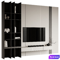 TV Wall 43 3D Model Vray, Corona