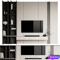 TV Wall 43 3D Model Vray, Corona