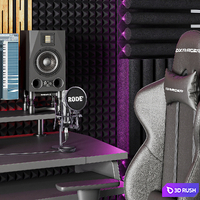 Office Furniture Music Studio 01 3D Model Vray, Corona
