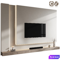 TV Wall 234 3D Model Vray, Corona