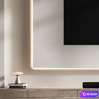 TV Wall 234 3D Model Vray, Corona