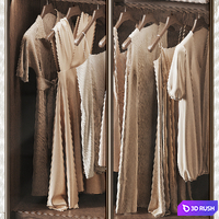 Poliform Code wardrobe 3D Model Vray, Corona