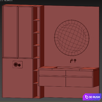 Bathroom furniture set 21 3D Model Vray, Corona