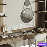 Home Office 002 3D Model Vray, Corona