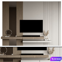 TV Wall 59 3D Model Vray, Corona