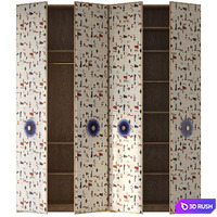 Wooden Wardrobe N007 3D Model Vray, Corona