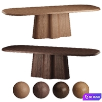Kyoto Rectangular Dining Table by rh.com 3D Model Corona