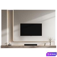 TV Wall 234 3D Model Vray, Corona