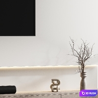 TV Wall 234 3D Model Vray, Corona