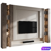 TV Wall 203 3D Model Corona