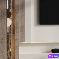 TV Wall 203 3D Model Corona