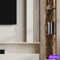 TV Wall 203 3D Model Corona