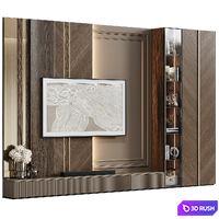 TV wall in modern classic style with decor 23 3D Model Corona