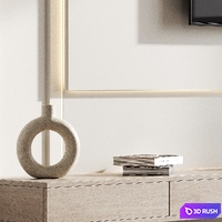 TV Wall 142 3D Model Corona
