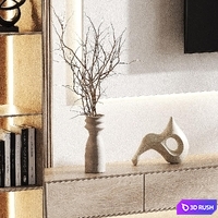 TV Wall 089 3D Model Corona