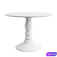 Round Metal Wooden Dining Table by Zara Home 3D Model Corona