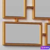 Rectangles Wall Mirror by Clear Home Design 3D Model Vray, Corona
