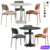 Tulip Milam table and chairs 3D Model Vray, Corona