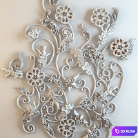 Decorative flowers 3D Model Vray