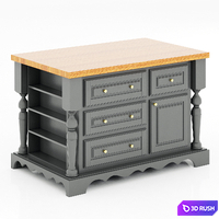 Lyn Design Kitchen Island 3D Model Vray