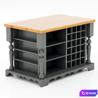 Lyn Design Kitchen Island 3D Model Vray