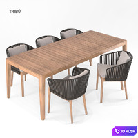 Tribu, Mood, armchair + table 3D Model Vray