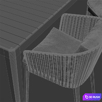 Tribu, Mood, armchair + table 3D Model Vray