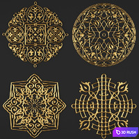 Rosette, pattern, carving 3D Model Vray