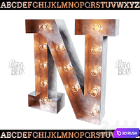Alphabet (EN) RETROBLOCK 3D Model Vray