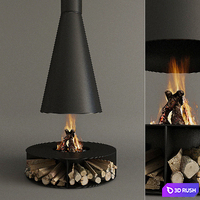 Fireplace_Modern_10 3D Model Vray
