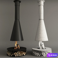 Fireplace_Modern_10 3D Model Vray