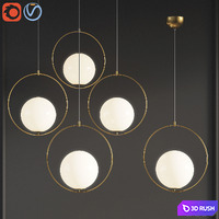 Suspension Pendant light Brass PL372 3D Model Vray, Corona