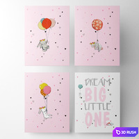 Posters for children's room - rabbit 3D Model Vray