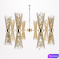 Skyla Brass Chandelier 3D Model Vray