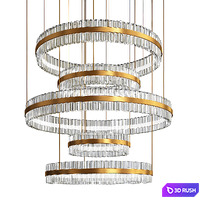 Contemporary chandelier crystal brass 3D Model Vray