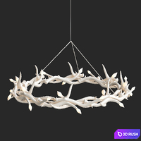 Superordinate Antlers chandelier 27 antlers ring white von Roll &amp; Hill 3D Model Vray