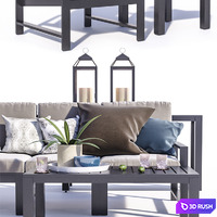 Indio Metal Outdoor Furniture Set 2 3D Model Corona